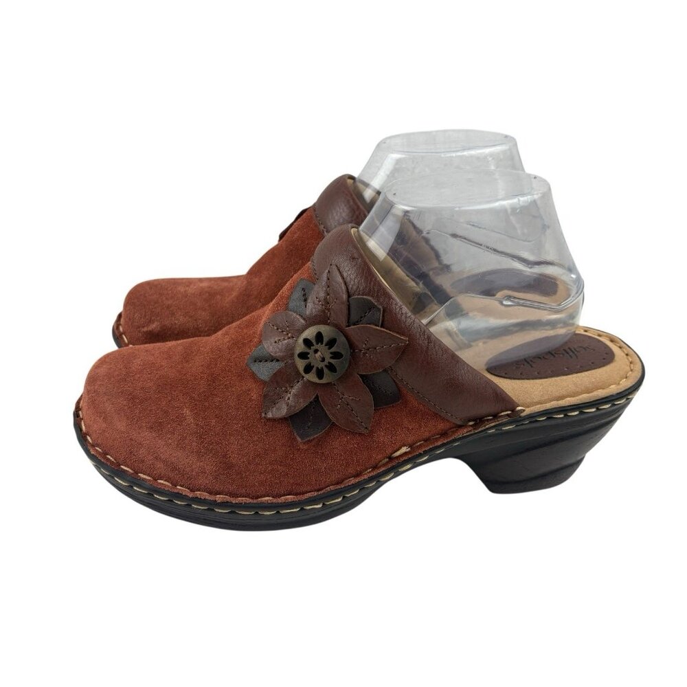 Softspots Lara Clogs Womens Size 9.5W Rust Suede Leather Comfort Casual Boho - Picture 7 of 12